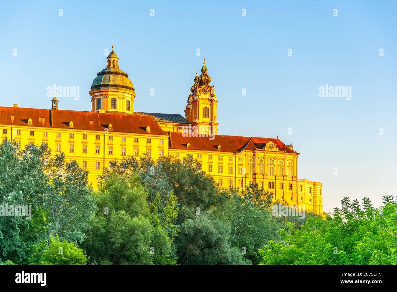 Abbaye de Melk, en allemand : Stift Melk, dans la vallée de Wachau en Autriche Banque D'Images