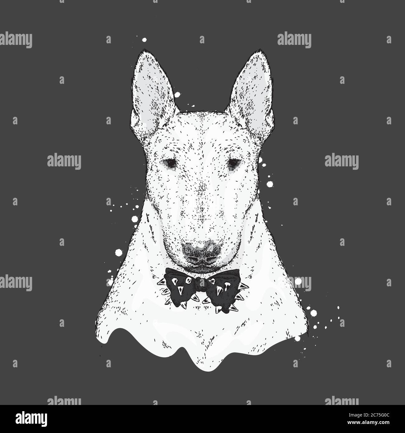 Un beau taureau de fosse. Illustration vectorielle pour une carte postale ou une affiche, imprimé sur des vêtements, une couverture ou un sac. Bulldog. Chiot de race pure. Chien. Illustration de Vecteur