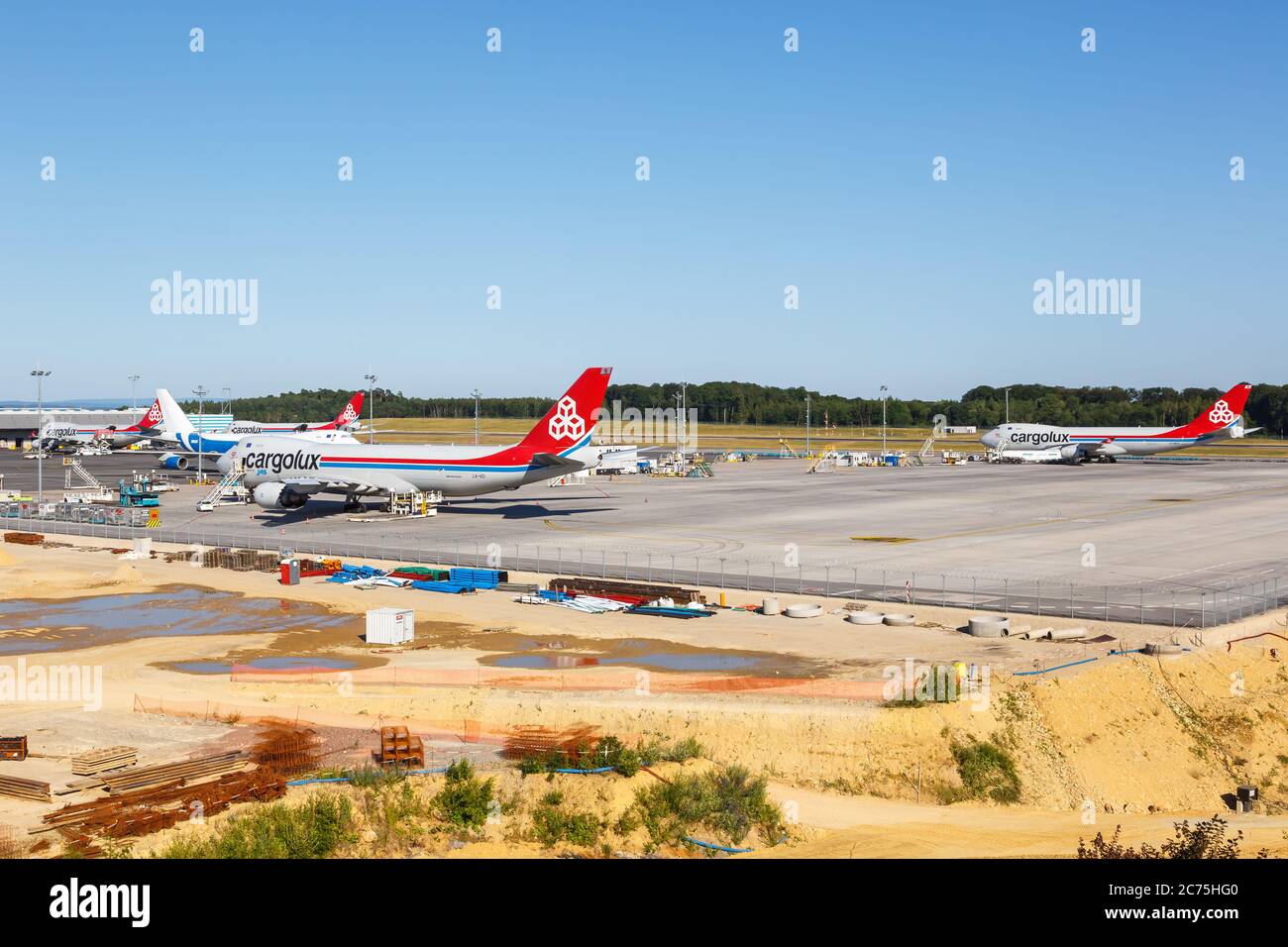 Findel, Luxembourg - 24 juin 2020 : avions Cargolux Boeing 747-8F à l'aéroport Findel (lux) au Luxembourg. Boeing est un fabricant d'avions américain Banque D'Images