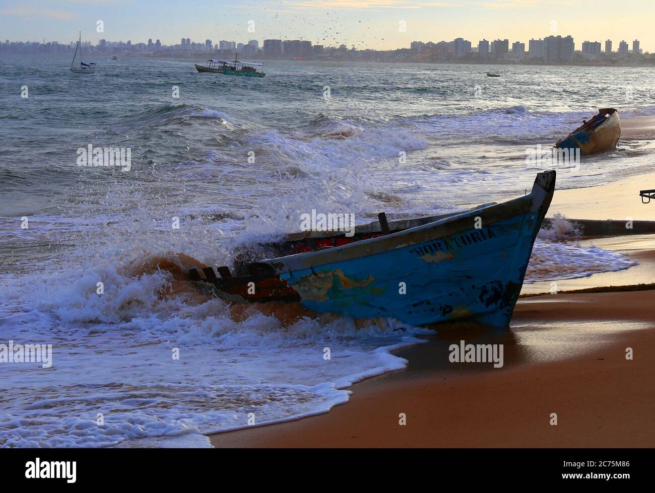 Plage d'Itapua, Bahia, Brésil Banque D'Images