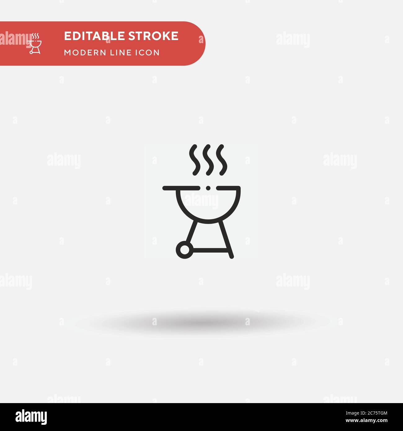 Icône de vecteur simple BBQ. Modèle de conception de symbole d'illustration pour l'élément d'interface utilisateur Web mobile. Pictogramme moderne de couleur parfaite sur contour modifiable. Icônes BBQ pour votre projet d'entreprise Illustration de Vecteur