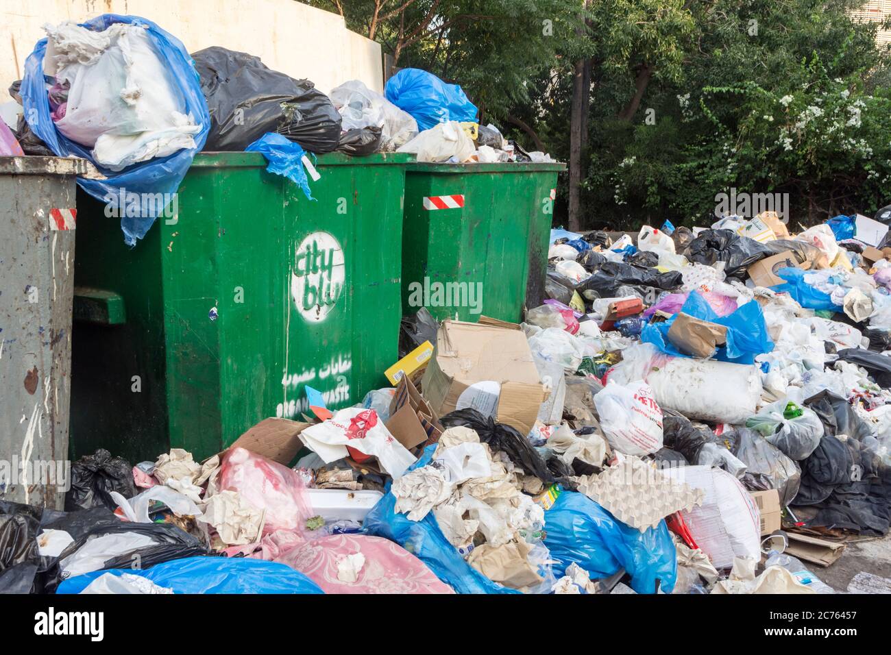 Beyrouth, Liban. Juillet 2020. Accumulation de déchets dans les rues de Beyrouth Banque D'Images