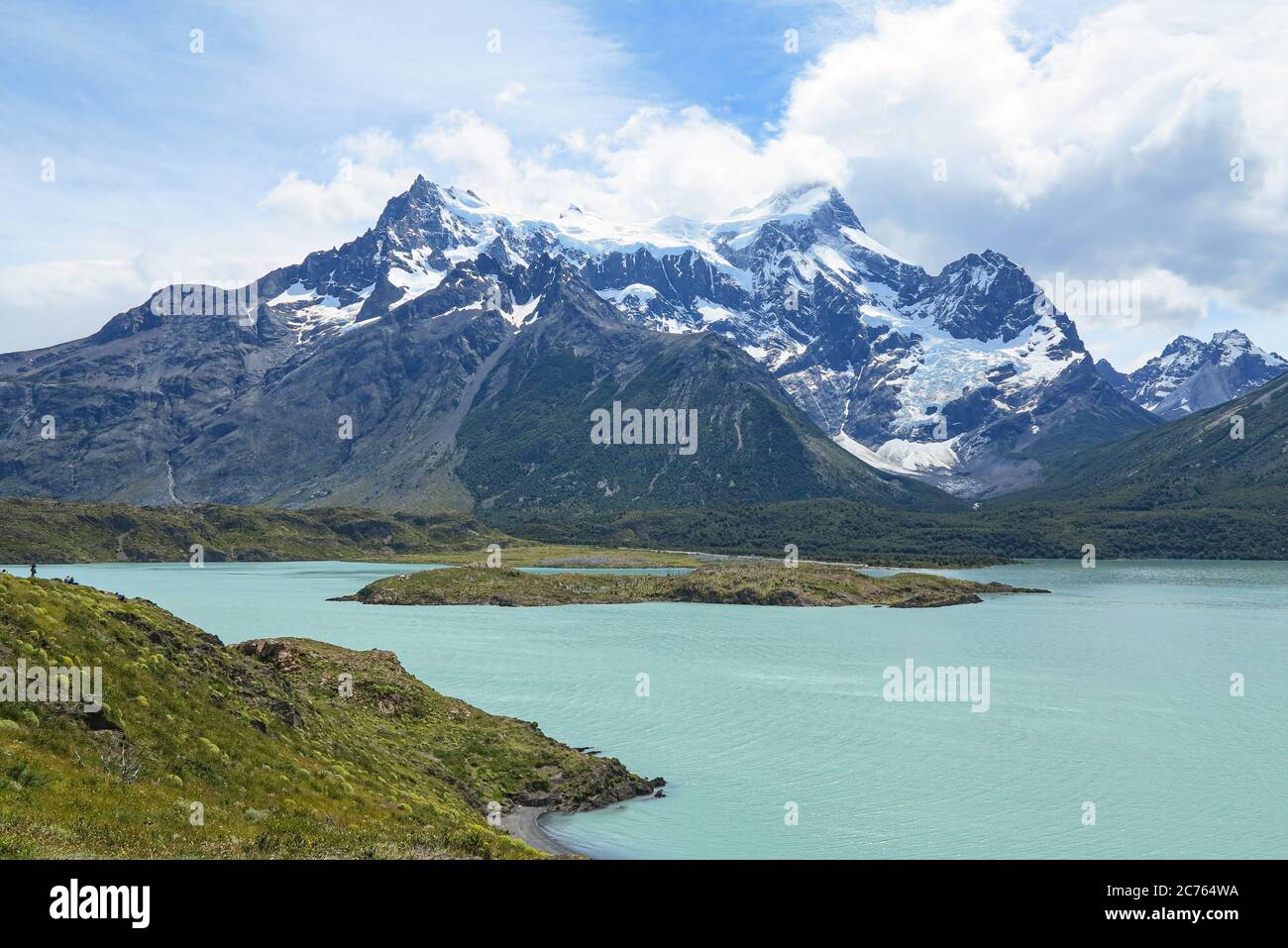 Paysage de 'Los Cuernos' (les cornes en anglais) et du lac Nordenskjöld - Parc national de Torres del Paine Banque D'Images