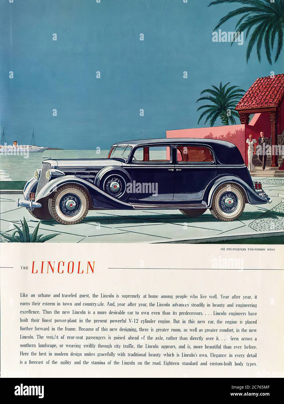 Lincoln de 1935 - publicité de voiture d'époque Banque D'Images