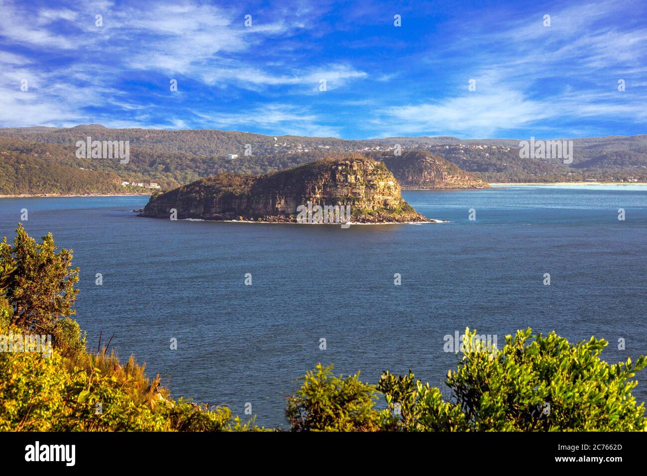 Lion Island depuis le phare de Barrenjoey Sydney NSW Australie Banque D'Images