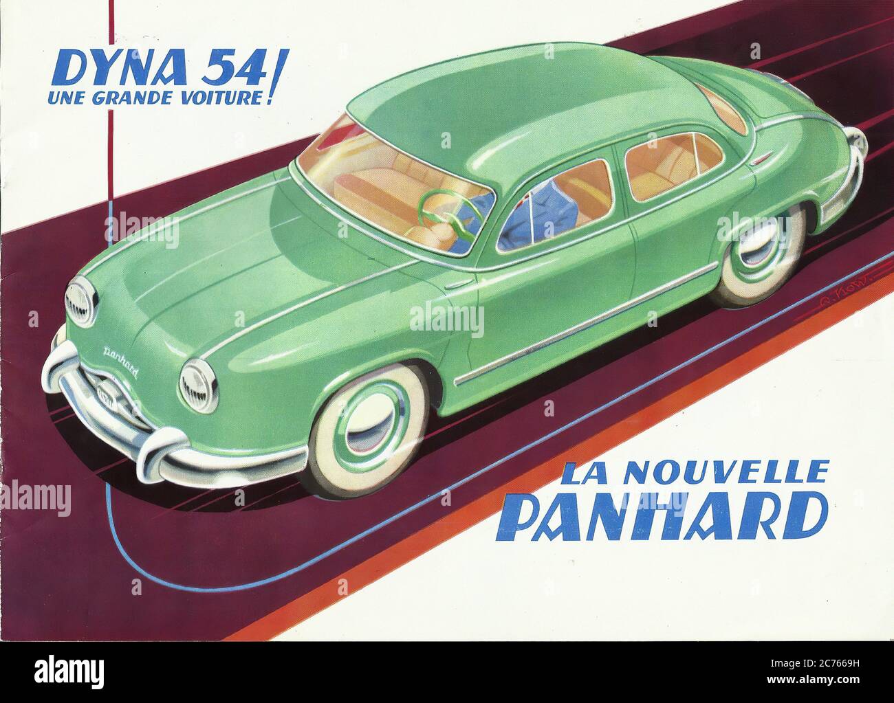 Publicité Panhard Dyna Z 1954 - Publicité de voitures anciennes Banque D'Images