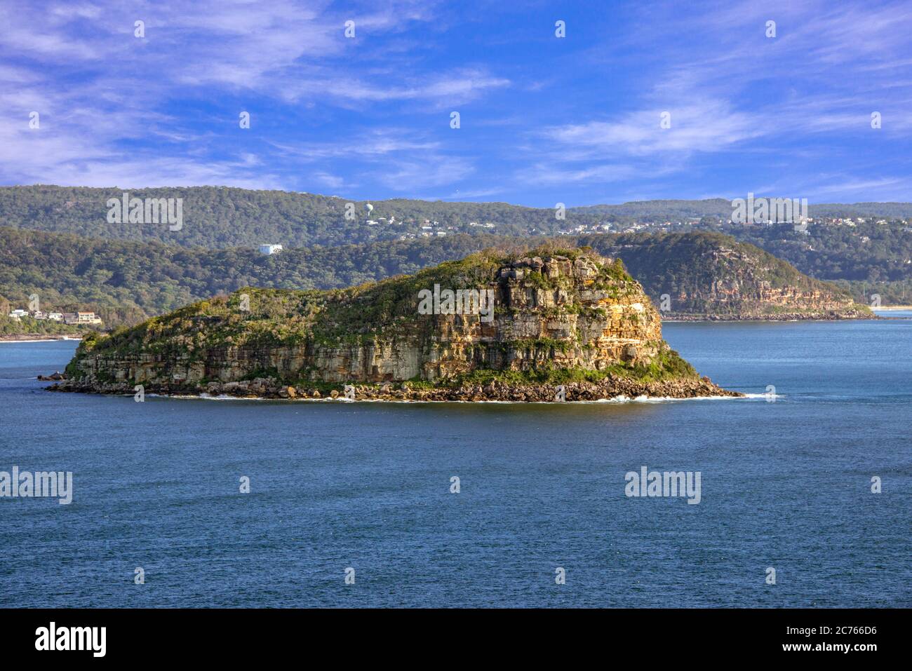 Lion Island depuis le phare de Barrenjoey Sydney NSW Australie Banque D'Images
