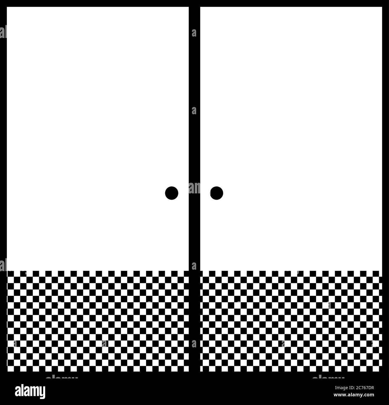 Voici une illustration de la magnifique porte coulissante japonaise monochrome Illustration de Vecteur