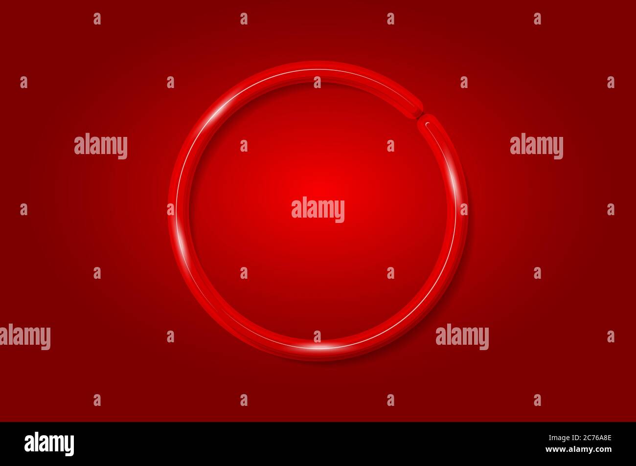 Cadre rouge rond, symbole 3D brillant, modèle de carte. Illustration ...