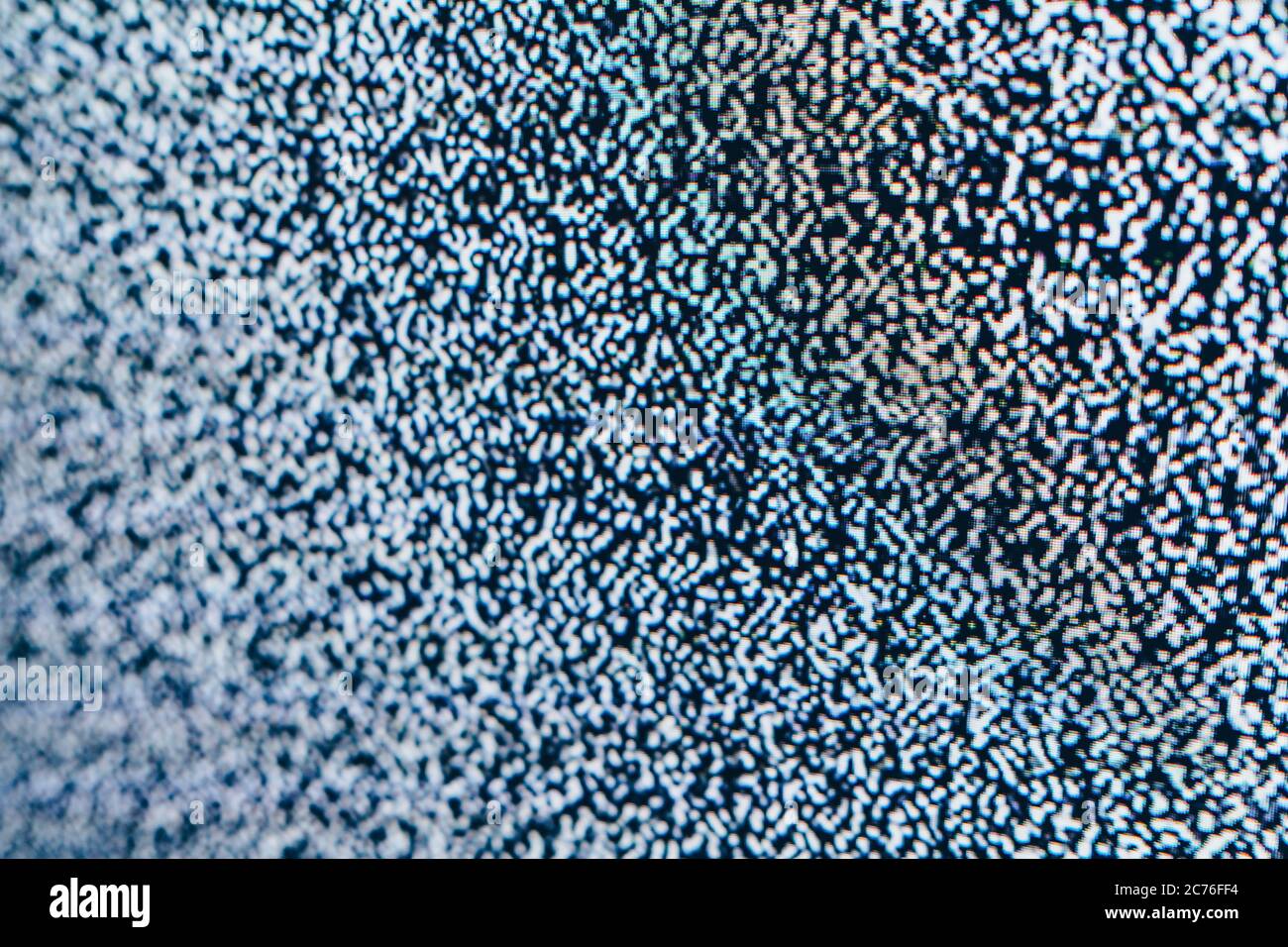 Bruit de cliquetis dû à la texture abstraite de l'écran. Modèle de texture de bruit de cliquetis d'écran de test. Arrière-plan noir et blanc. L'image monochrome abstraite comprend un Banque D'Images