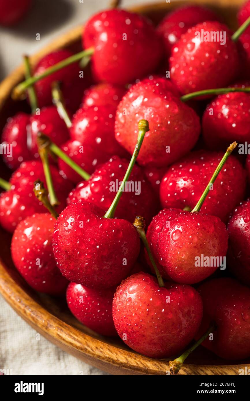 Matières organiques rouge Cerises prêt à manger Banque D'Images
