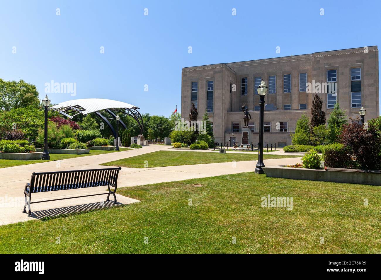 Le Palais de justice du comté de Huron à Goderich Ontario Canada le Centre de la ville a également la Cour supérieure de justice locale de l'Ontario Banque D'Images