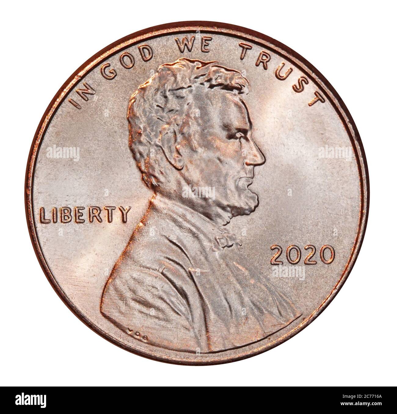 États-Unis brillant 2020 Lincoln Penny de l'année de la peste Banque D'Images