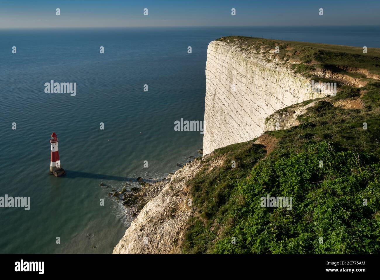 Beachy Head Lighthouse & Beachy Head, près d'Eastbourne, South Downs National Park, East Sussex, Angleterre, Royaume-Uni Banque D'Images