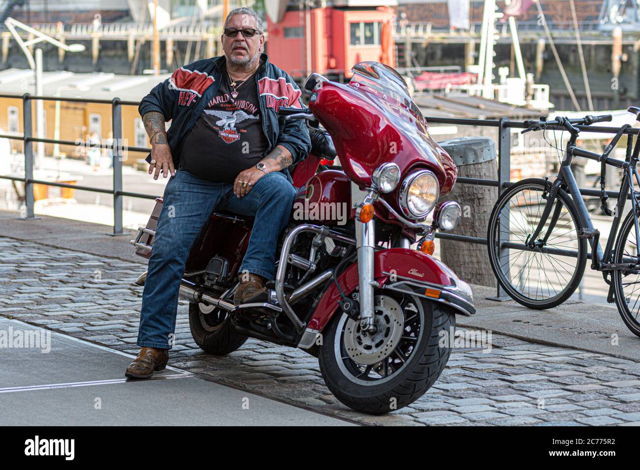 Kelle Haverland , GZSZ Sauspieler, Kiezpicat, Hambourg, Hafencity, Harley Davidson, 13.07.2020 Banque D'Images