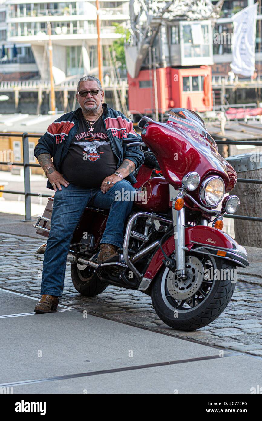 Kelle Haverland , GZSZ Sauspieler, Kiezpicat, Hambourg, Hafencity, Harley Davidson, 13.07.2020 Banque D'Images