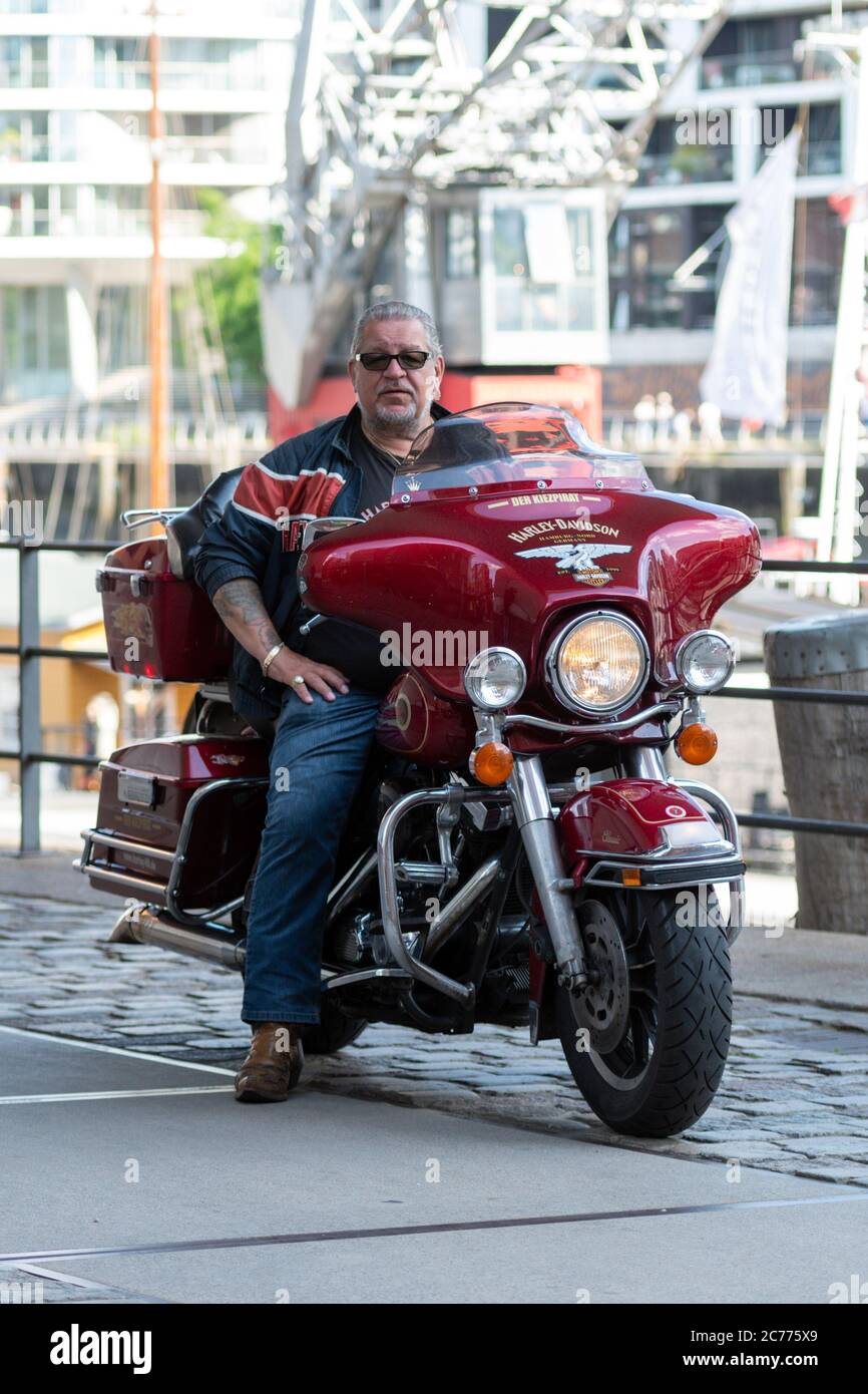 Kelle Haverland , GZSZ Sauspieler, Kiezpicat, Hambourg, Hafencity, Harley Davidson, 13.07.2020 Banque D'Images