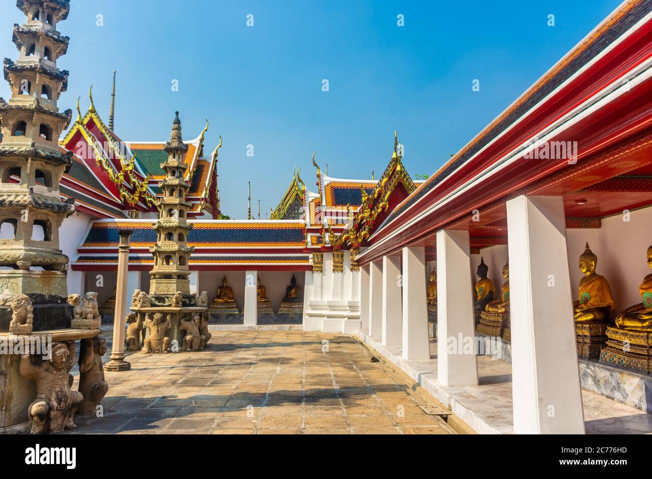 Temple Wat Pho de Bangkok, Thaïlande Banque D'Images