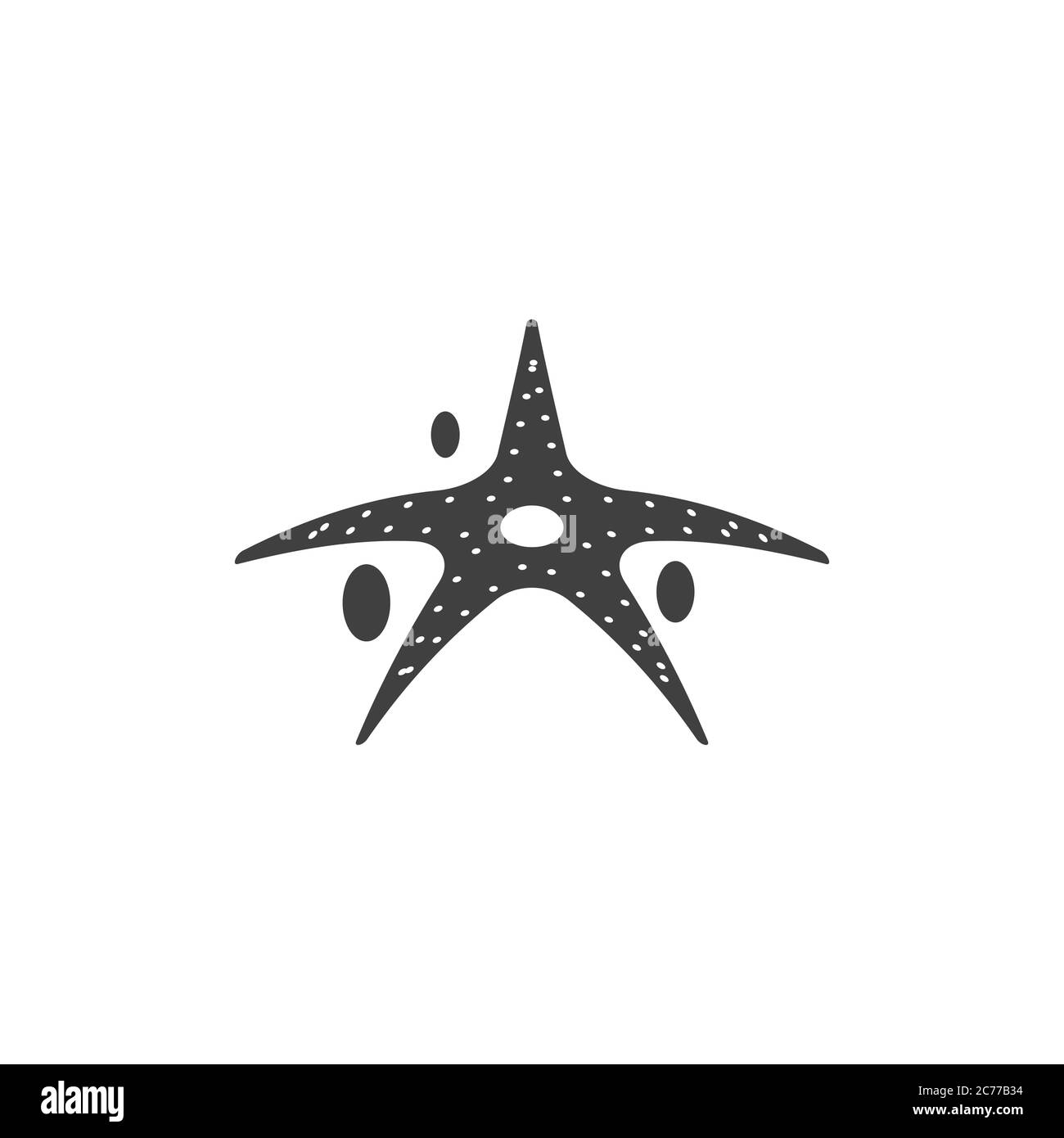 Modèle de conception d'illustration d'icône de vecteur de mer étoile Illustration de Vecteur