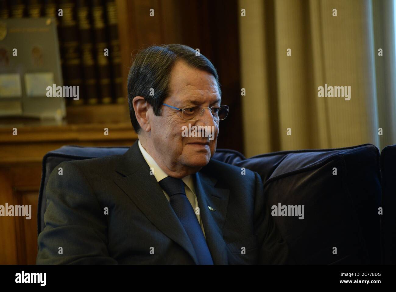 Athènes, Grèce. 14 juillet 2020. Nicos Anastasiades Président de la République de Chypre, lors de la rencontre avec le Président de la République hellénique Katerina Sakellaropoulou. (Photo par Dimitrios Karvountzis/Pacific Press) crédit: Pacific Press Agency/Alay Live News Banque D'Images