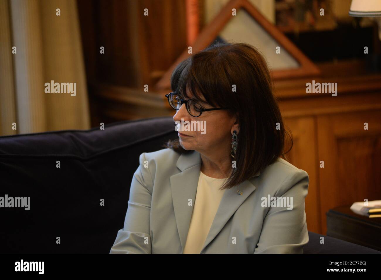 Athènes, Grèce. 14 juillet 2020. Président de la République hellénique Katerina Sakellaropoulou lors de la réunion avec le Président de la République de Chypre de Nicos Anastasiades. (Photo par Dimitrios Karvountzis/Pacific Press) crédit: Pacific Press Agency/Alay Live News Banque D'Images