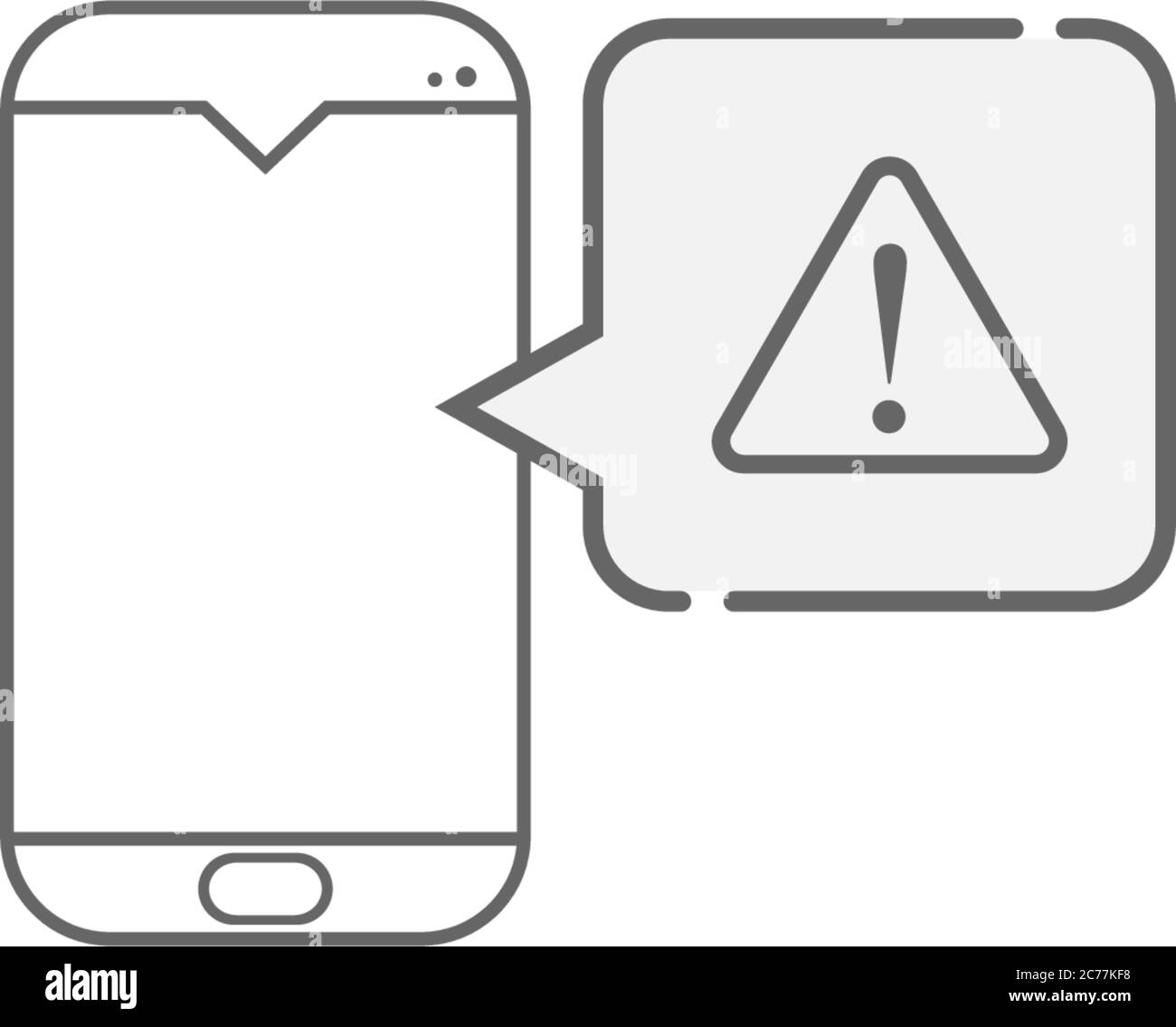 Modèle vectoriel d'icône de logo d'alerte de smartphone Illustration de Vecteur