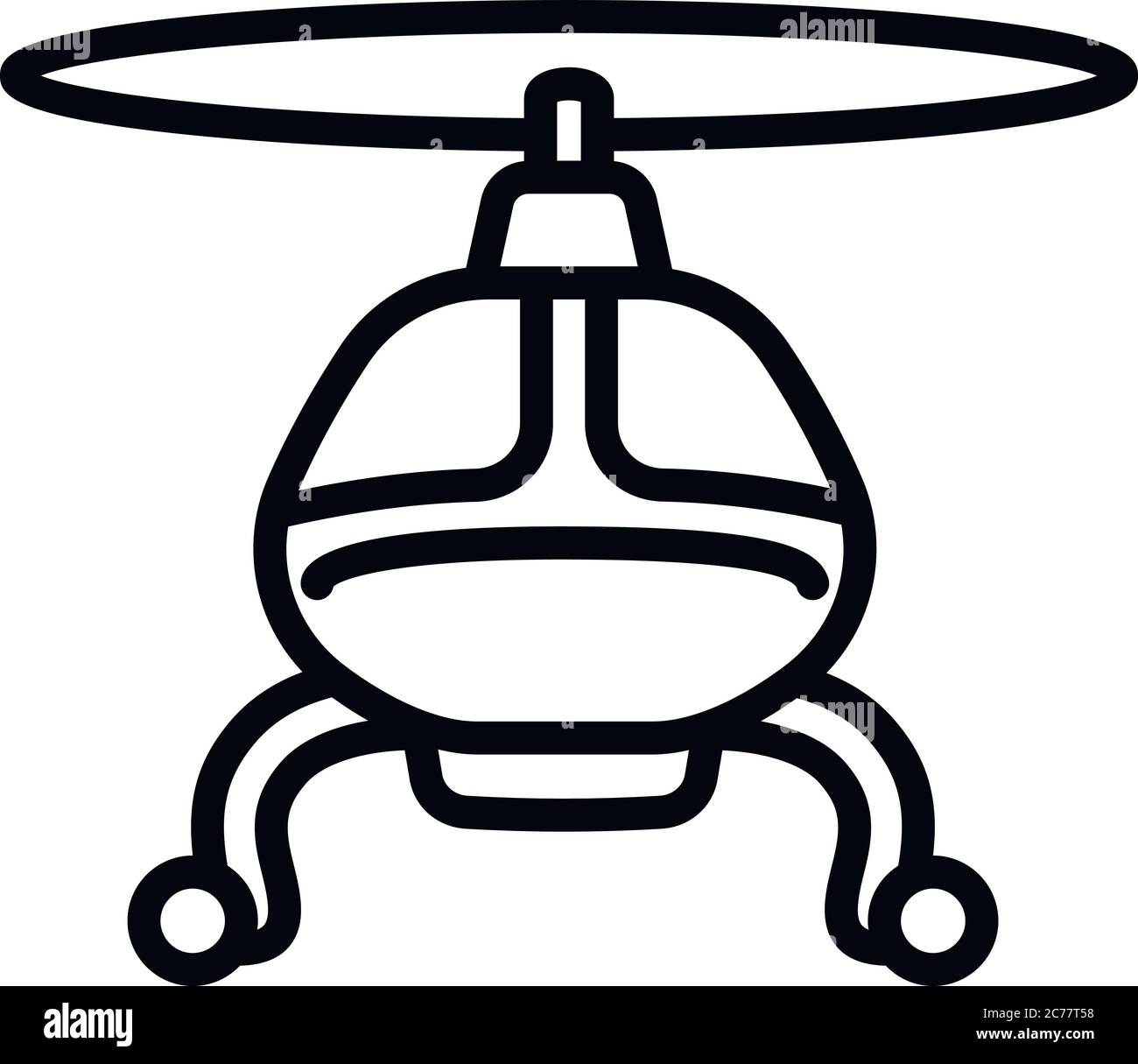 Icône hélicoptère volant. Contour hélicoptère vecteur icône pour la conception de Web isolé sur fond blanc Illustration de Vecteur