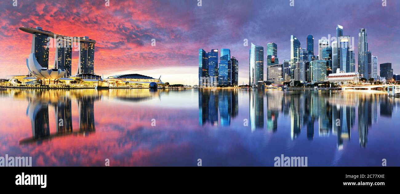 Singapour au lever du soleil Banque D'Images