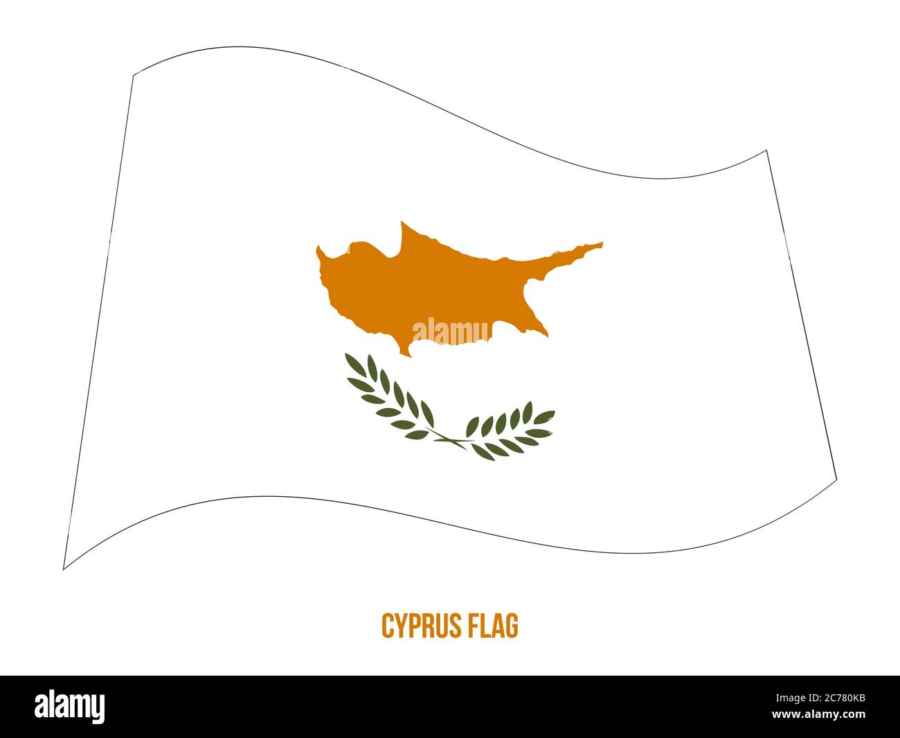 Chypre Drapeaux Vector Illustration sur fond blanc. Chypre drapeau national. Illustration de Vecteur