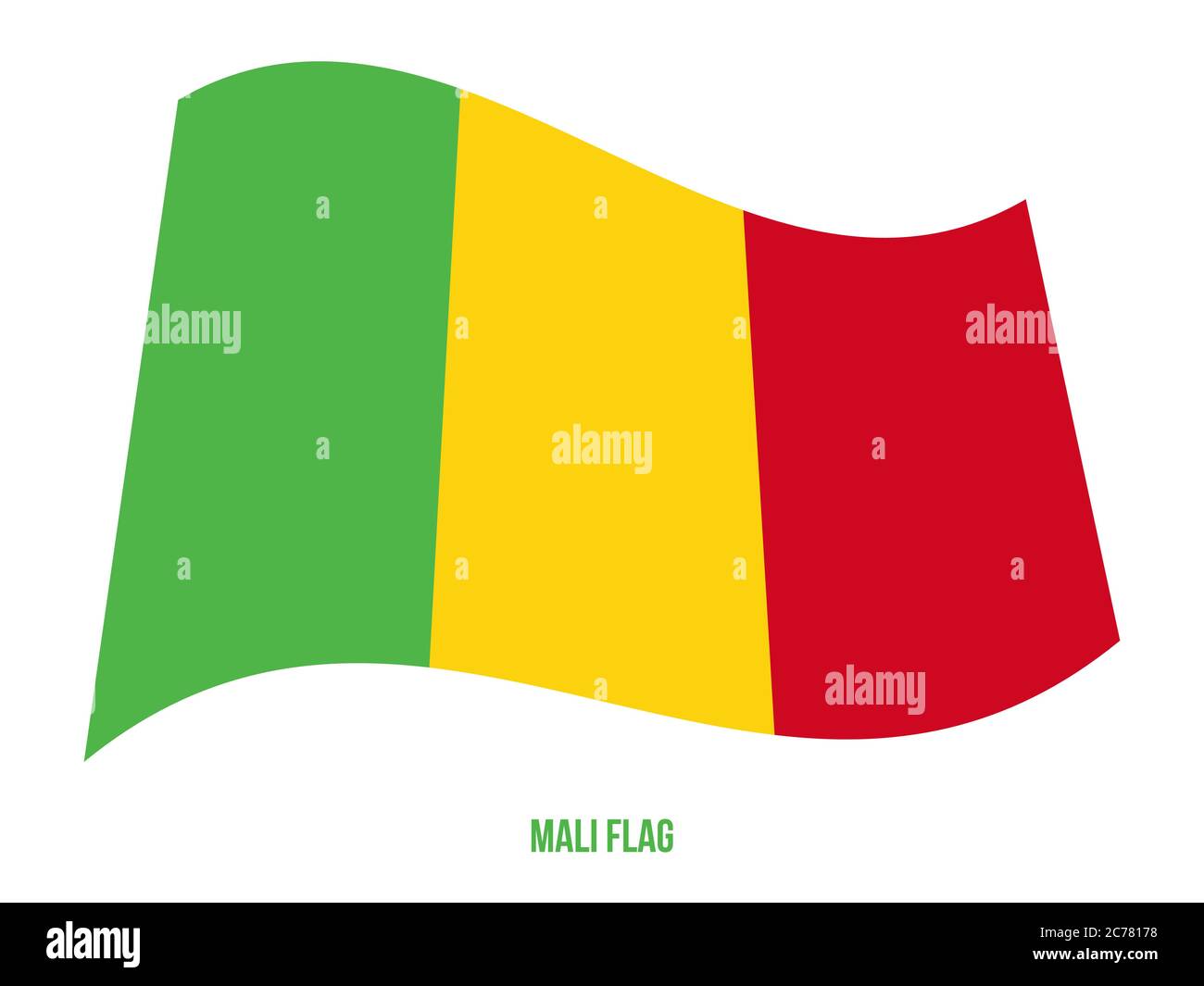 Mali Drapeaux Vector Illustration sur fond blanc. Drapeau National du Mali. Illustration de Vecteur