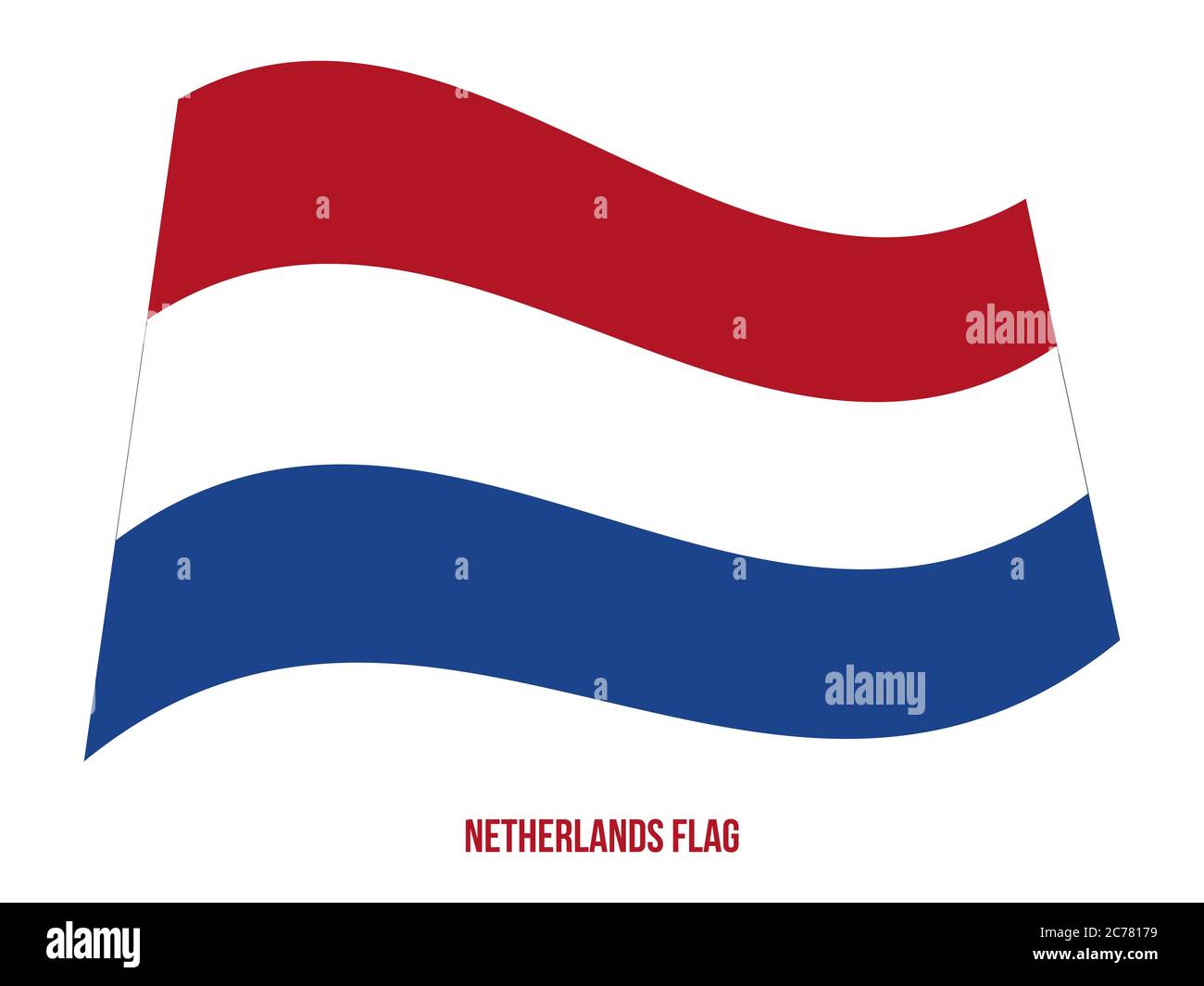 Illustration Vecteur de brandir le drapeau des Pays-Bas sur fond blanc. Pays-bas drapeau national. Illustration de Vecteur