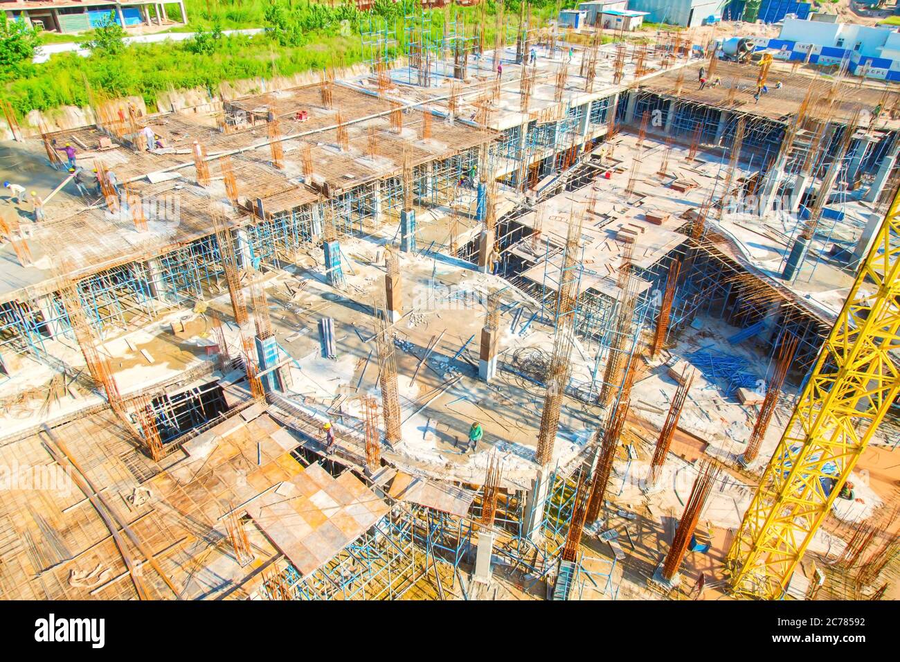 Guwahati, Inde - juin 2019 : vue sur une construction de maisons à guwahati Banque D'Images