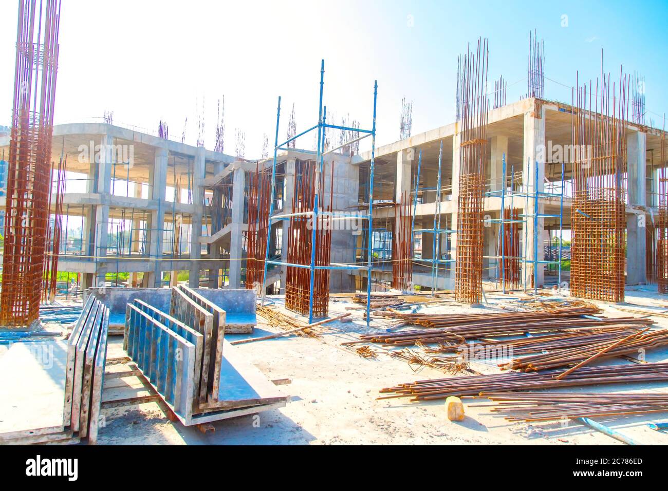 Guwahati, Inde - juin 2019 : vue sur une construction de maisons à guwahati Banque D'Images