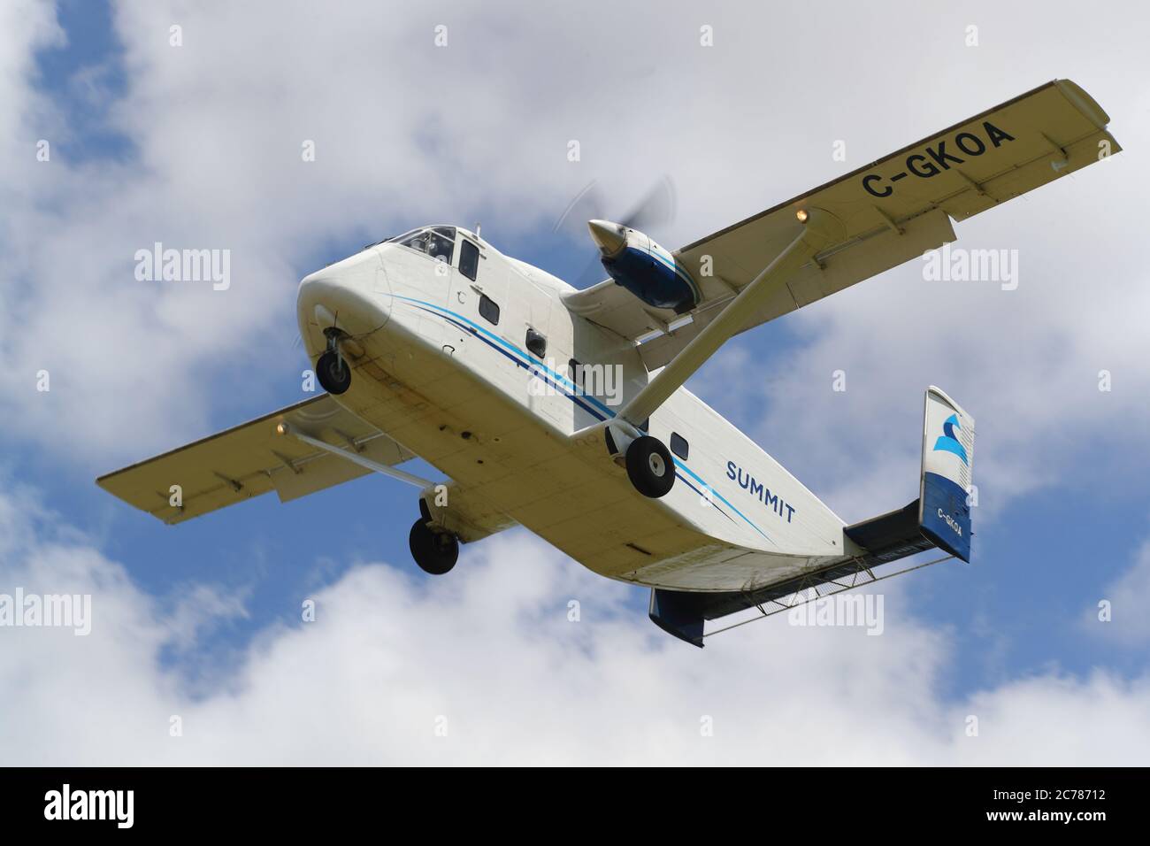 Summit Air Short SC 7 Skyvan C-GKOA débarque à RAF Brize Norton, Oxfordshire, Royaume-Uni Banque D'Images