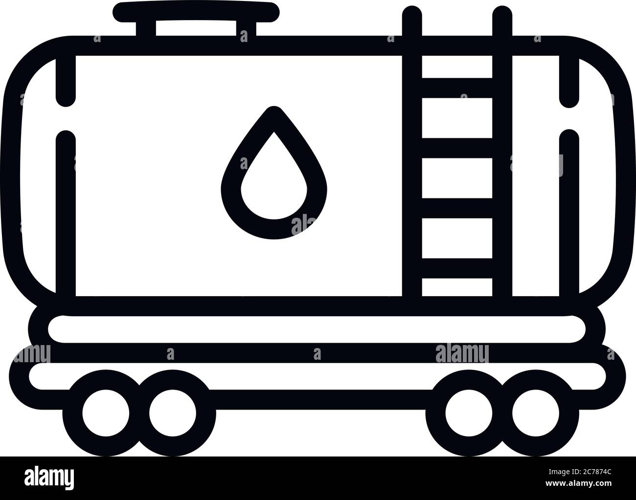 Icône de réservoir de wagon. Contour wagon réservoir vecteur icône pour la conception de la bande isolée sur fond blanc Illustration de Vecteur