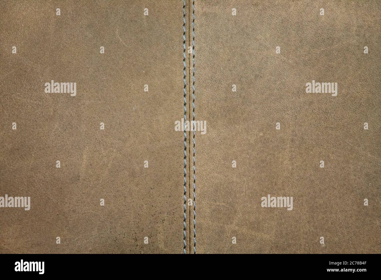 Texture en cuir beige naturel avec coutures décoratives Banque D'Images