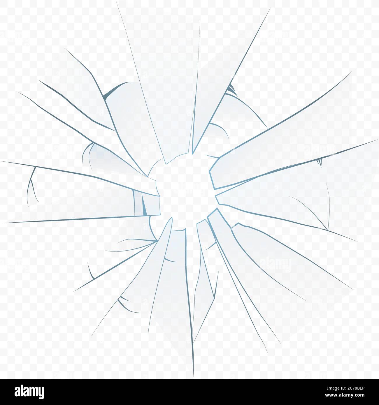 Vector fissuré verre réaliste écrasé sur le fond alpha transperant Illustration de Vecteur