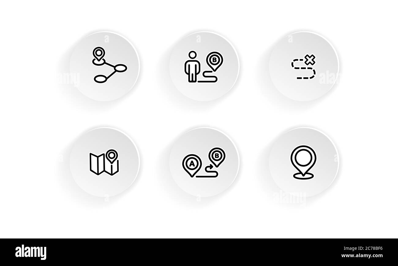 Ensemble d'icônes de déplacement de carte d'emplacement. Vecteur sur fond blanc isolé. SPE 10 Illustration de Vecteur