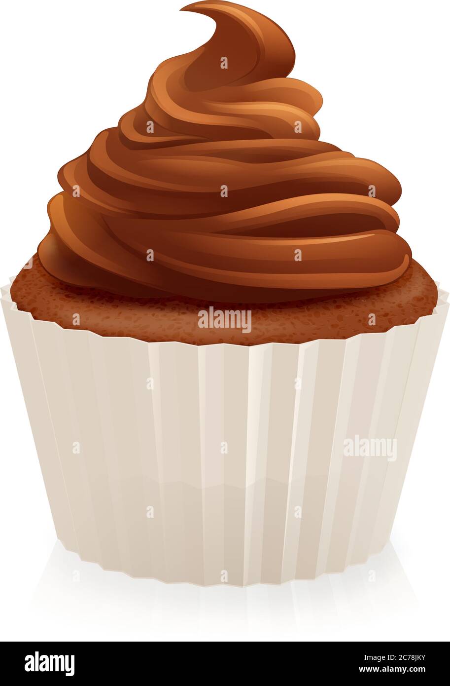 Gâteau au chocolat gâteau au chocolat crème glacée Muffin Illustration de Vecteur
