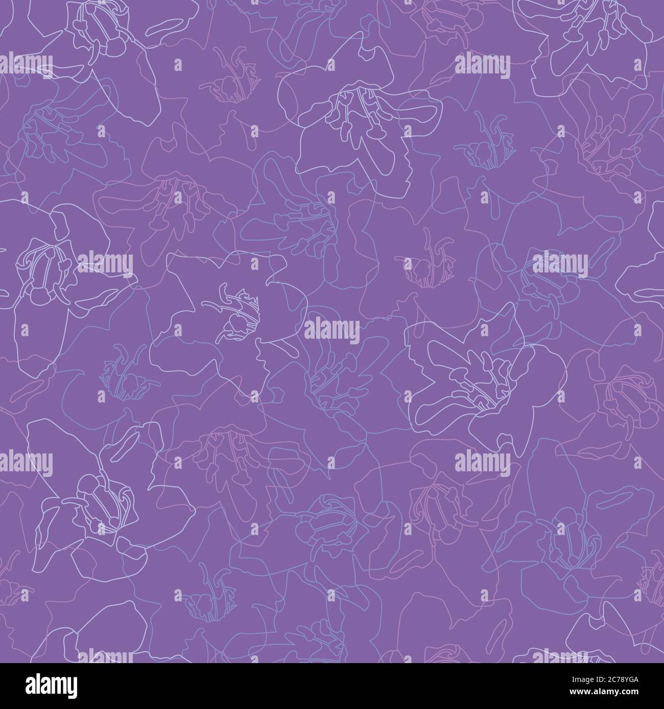 Motif sans couture de fleurs abstraites et d'herbes sur un violet. Illustration abstraite de vecteur botanique. Design parfait pour le textile ou l'impression. Illustration de Vecteur