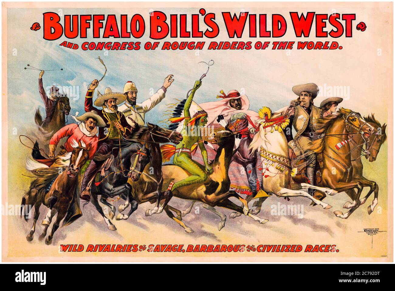 Buffalo Bill Wild West et le Congrès des Rough Riders of the World show, affiche, vers 1898 Banque D'Images