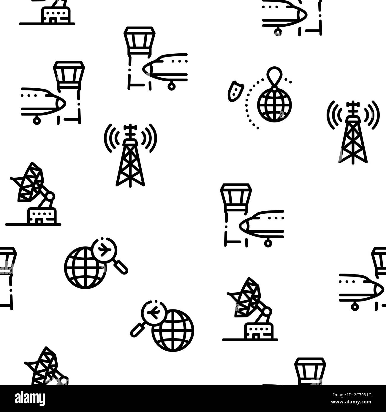 Outil de navigation aérienne vecteur de motif transparent Illustration de Vecteur