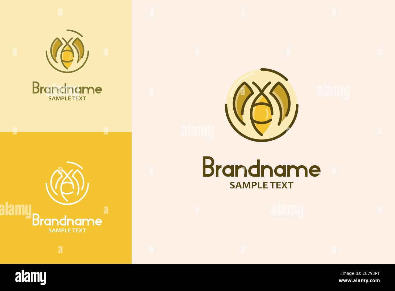 Concept de design Creative Bee logo Lineart. Illustration de Vecteur