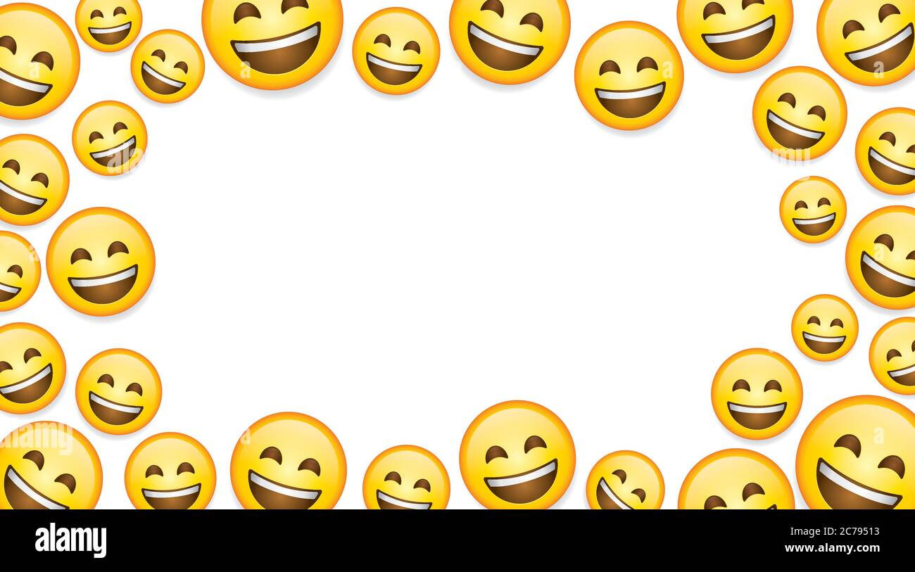 Emoticon de haute qualité. Rire emoji avec des larmes et des yeux fermés.face jaune emoji riant illustration vectorielle.éléments populaires de chat. Illustration de Vecteur