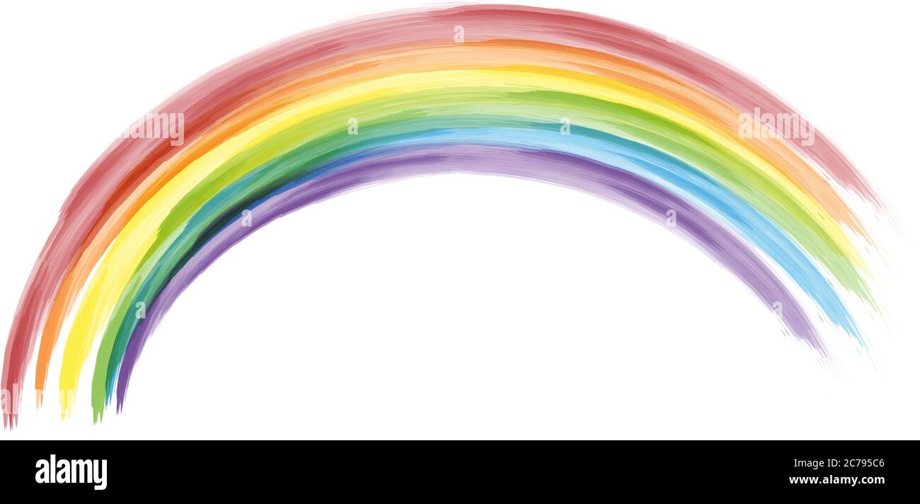 aquarelle arc-en-ciel dessinée à la main isolée sur une illustration vectorielle blanche Illustration de Vecteur
