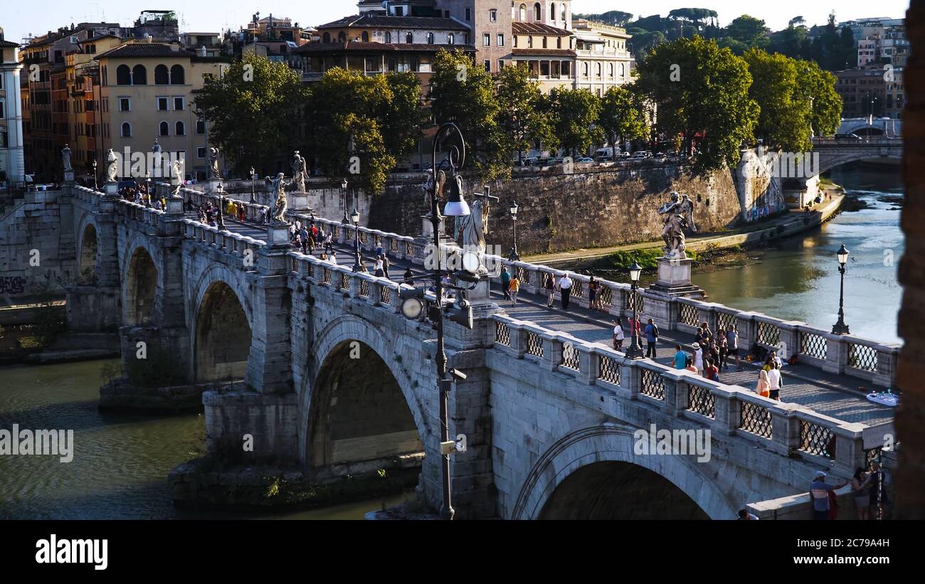 Paysage urbain coloré et étonnant de Rome, en Italie Banque D'Images