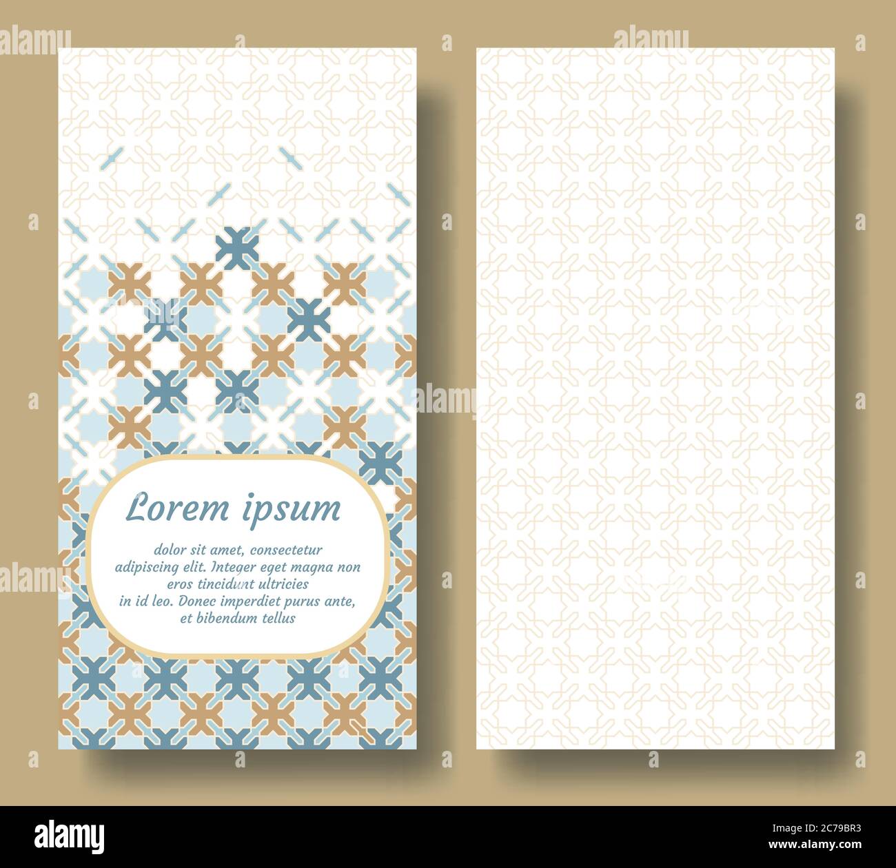 Carte islamique pour l'invitation, la célébration, la date de sauvegarde, le mariage exécuté dans le carrelage géométrique islamique. Modèle de vecteur Colofrul de carte Illustration de Vecteur