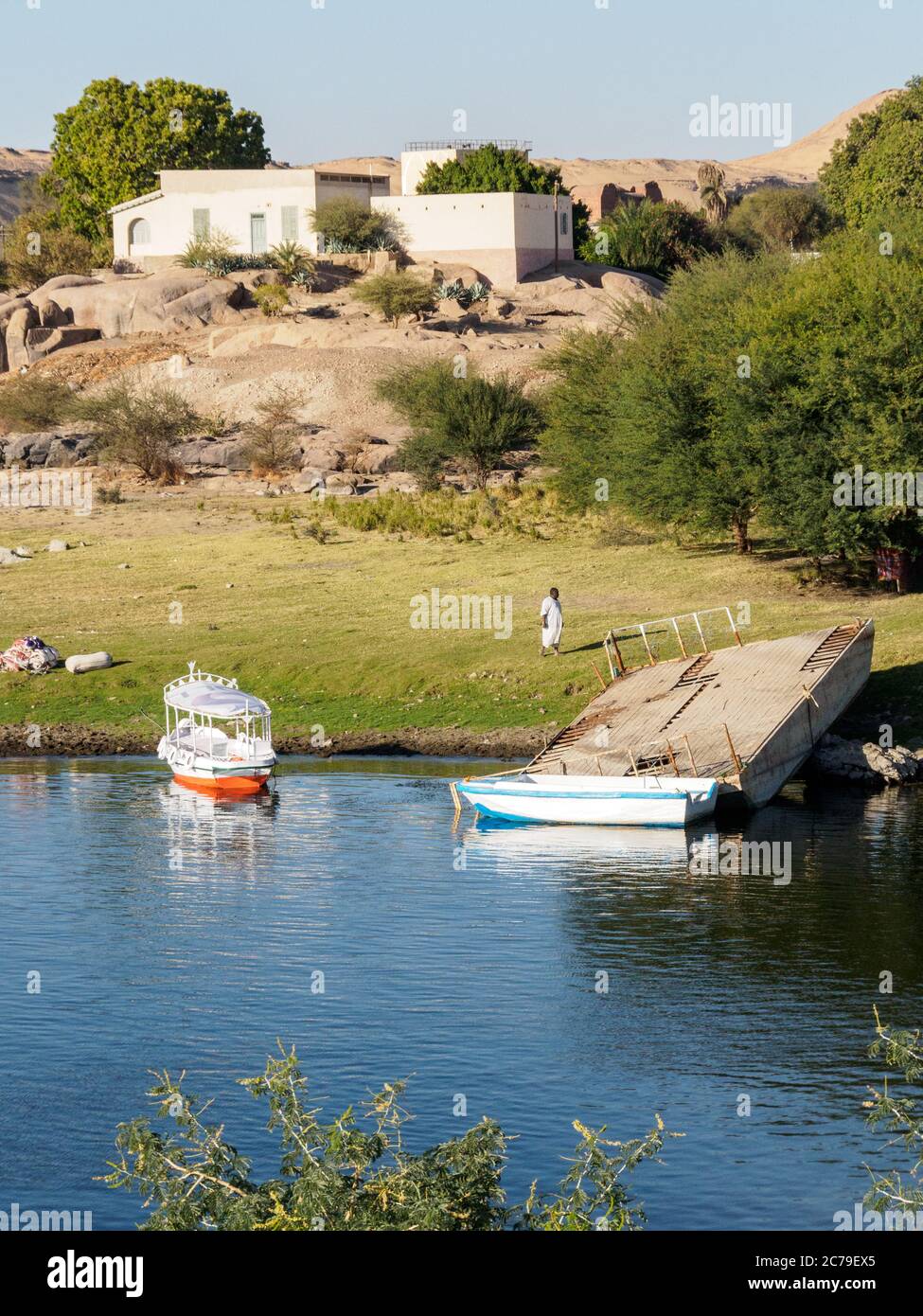 la culture nubienne à assouan sur une île du nil Banque D'Images