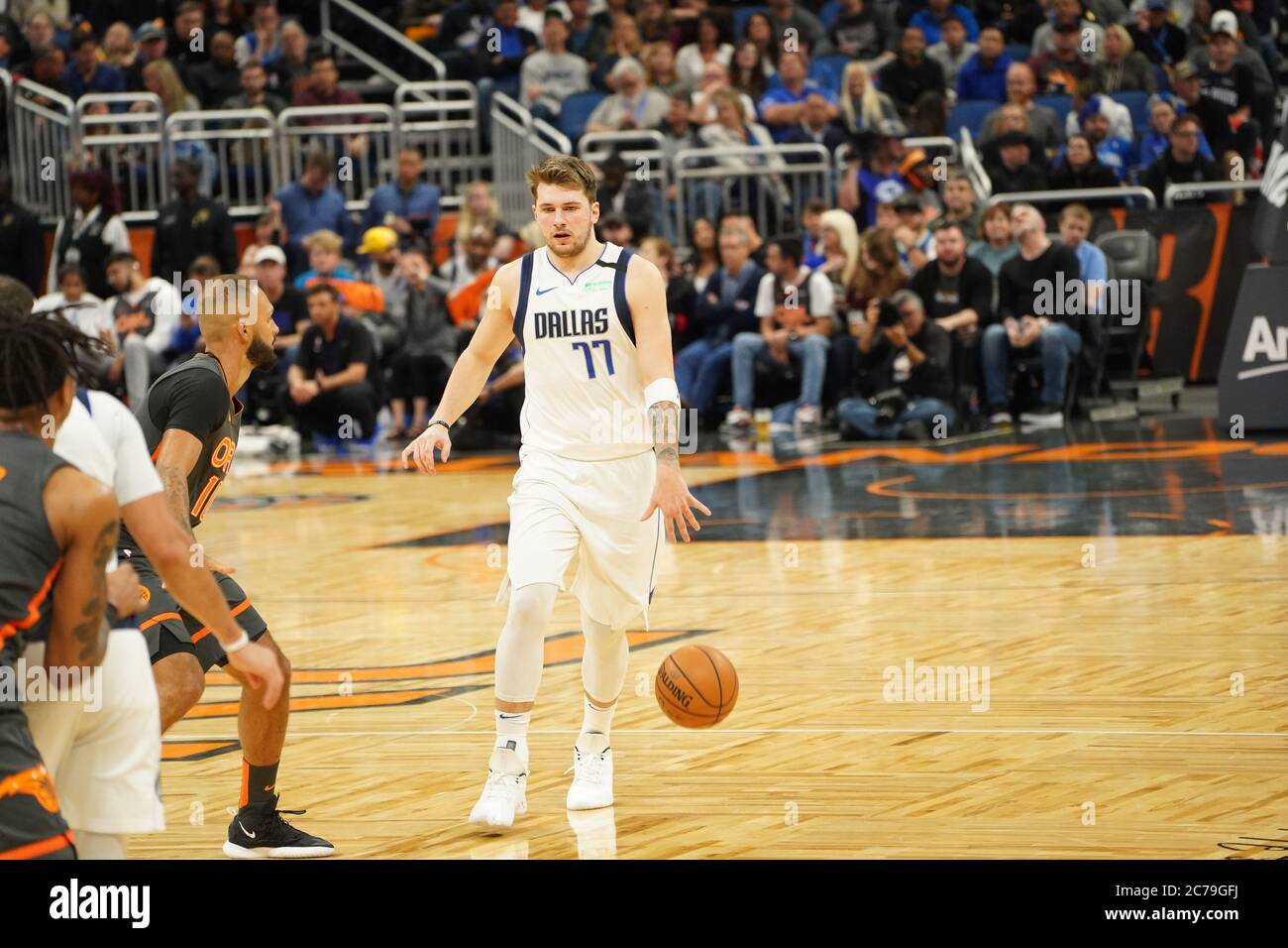 Orlando Magic accueille les Dallas Mavericks au Amway Center d'Orlando en Floride le vendredi 21 février 2020. Crédit photo : Marty Jean-Louis Banque D'Images