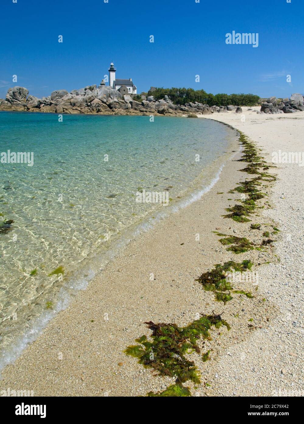 Phare de Pontusval en Bretagne France Banque D'Images